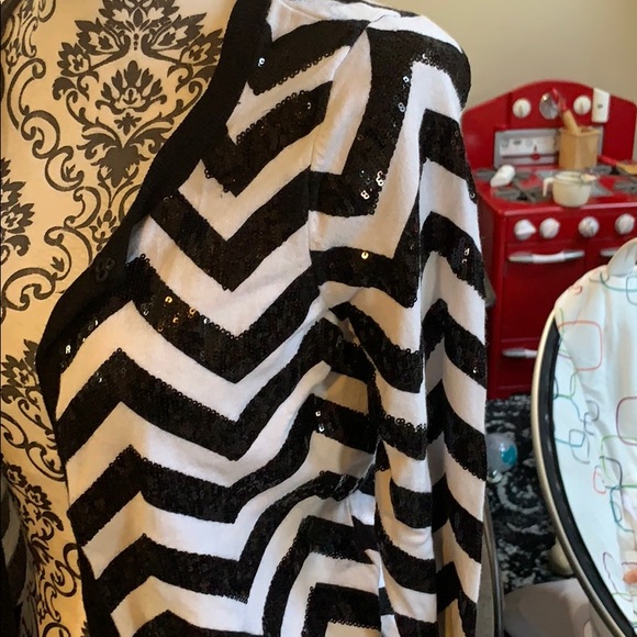 Inc sweater black and white with sequins size med #6 - Picture 3 of 5